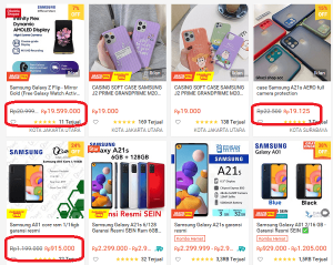 cara buat harga coret tokopedia
